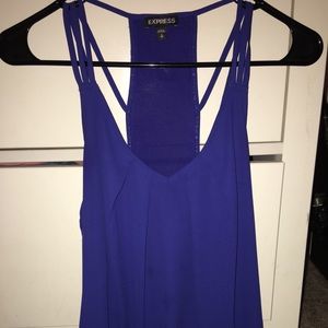 Blue fancy flowy top